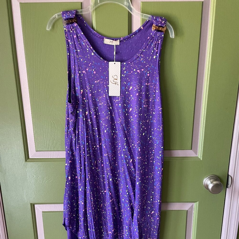 NF Free Size Purple paint spattered dress